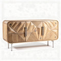 Buffet en bois naturel avec design géométrique dimensions 100 x 40 x 80cm