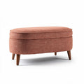 Tabouret en tissu rose 80 x 40 x 40cm avec pieds en bois pour salon