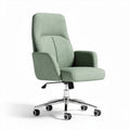 Chaise de bureau ergonomique en tissu vert avec roulettes 65 x 65 x 100cm
