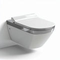 Toilette suspendue en céramique blanche avec abattant en inox 60 x 36 x 40cm